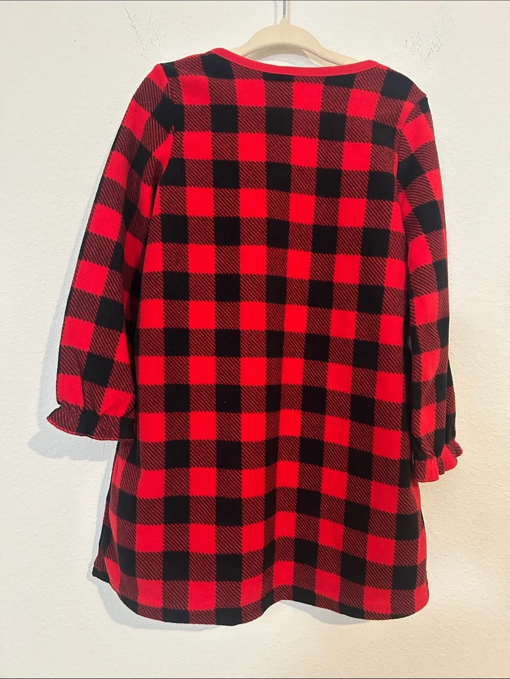 Carter's Red and Black Buffalo Plaid Ruffle Nightgown Dress